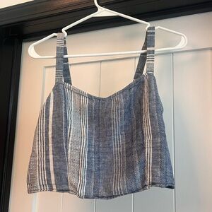 Blue and white striped Express tank top, size S